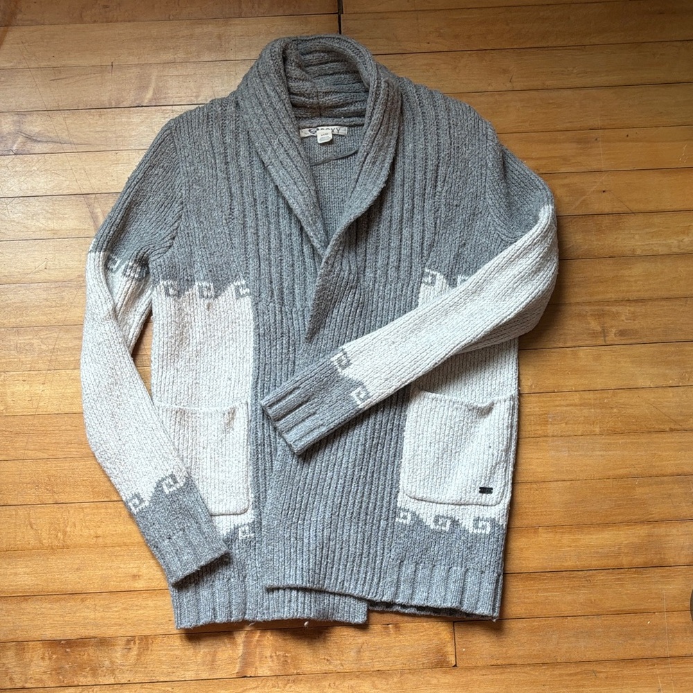 Gray and Cream Roxy Sweater
